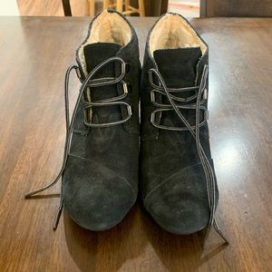 Toms Wedges black quilted